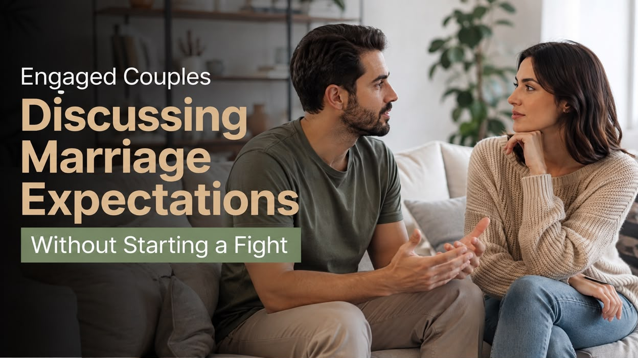 Engaged Couples Discussing Marriage Expectations Without Starting a Fight