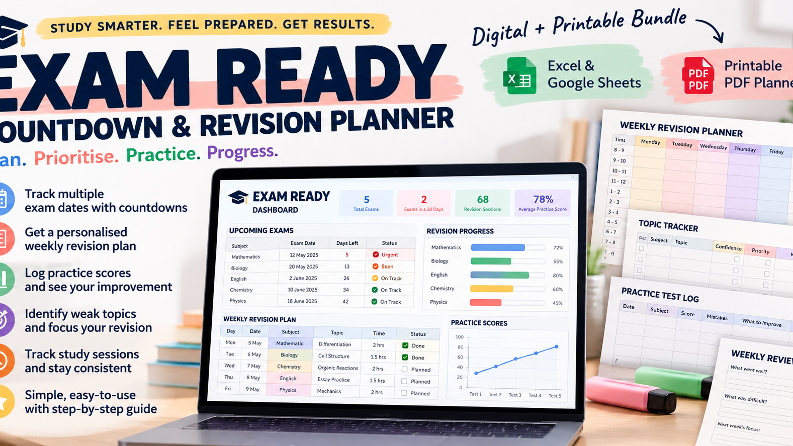 Exam Countdown & Revision Planner