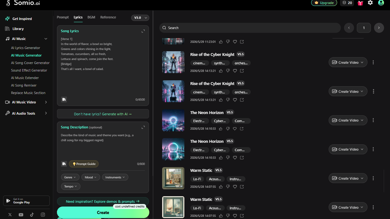 Somio AI Music Generator 