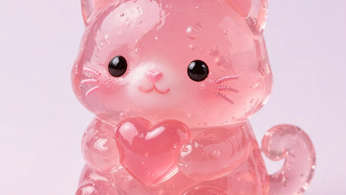 Pink Jelly Cat Plushie