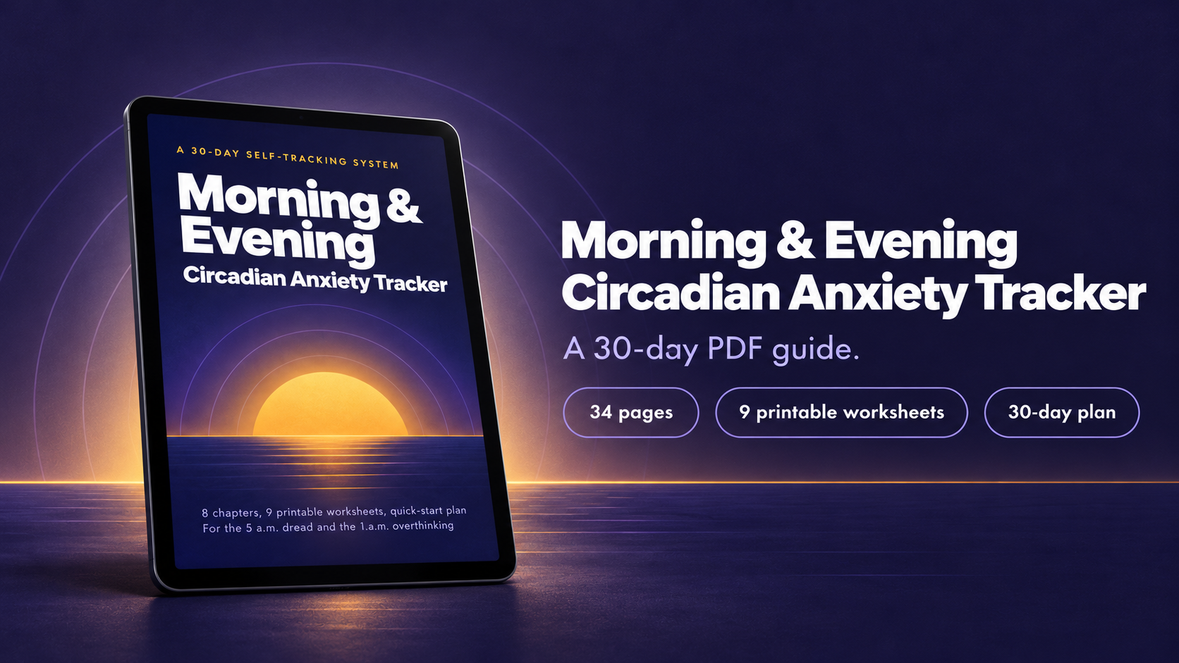 Morning & Evening Circadian Anxiety Tracker (30-Day PDF Guide)