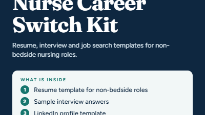 Nurse Career Switch Kit: Practical Application Templates