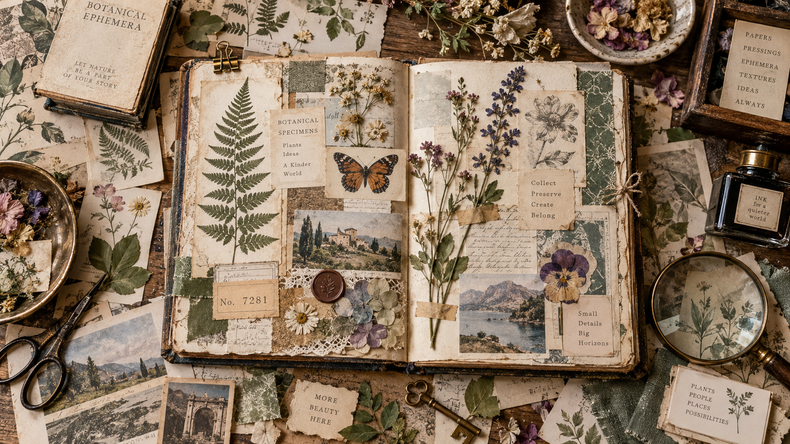 Botanical Collage Blueprint & Asset Pack
