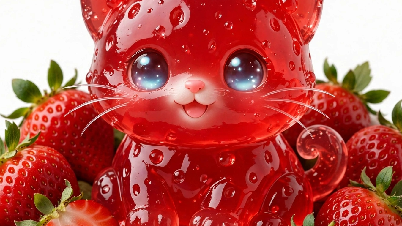 Strawberry Jelly Cat Plushie
