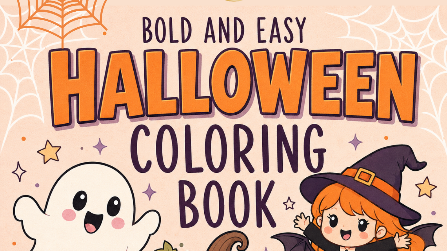 FREE Halloween Coloring Pack for Kids | 7 Pages + 8 Clipart Pieces