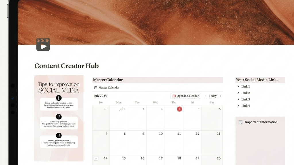 Content Creator Project Hub Notion Template