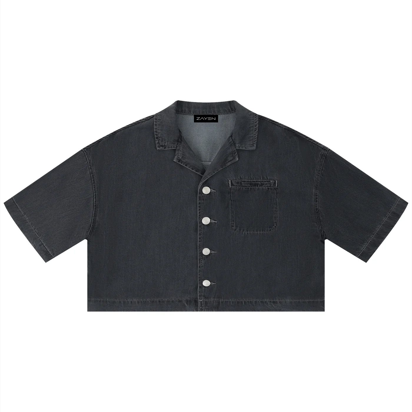 Women's Vintage Wash Boxy Cropped Shirt