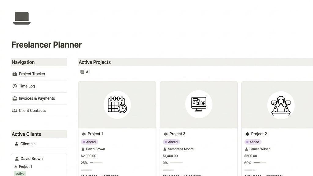 Freelancer Client & Project Management Notion Template