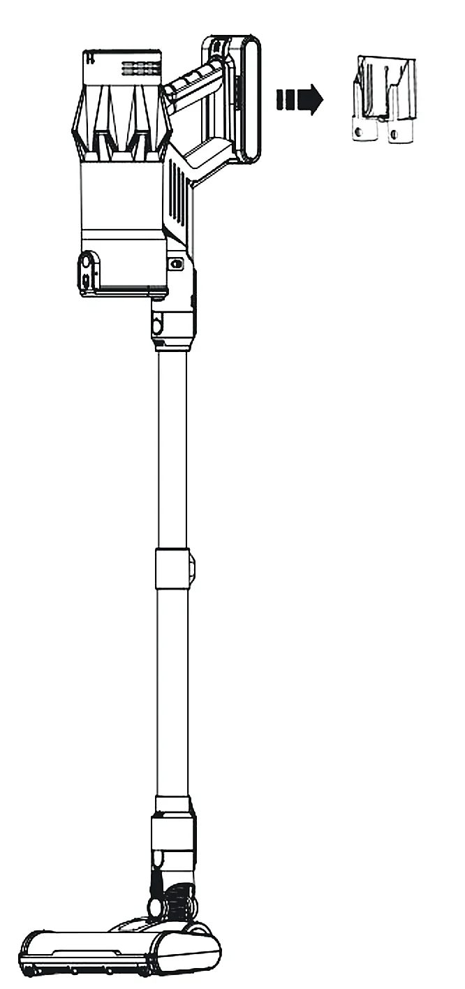 Drawing: the V18 hanging on its wall dock