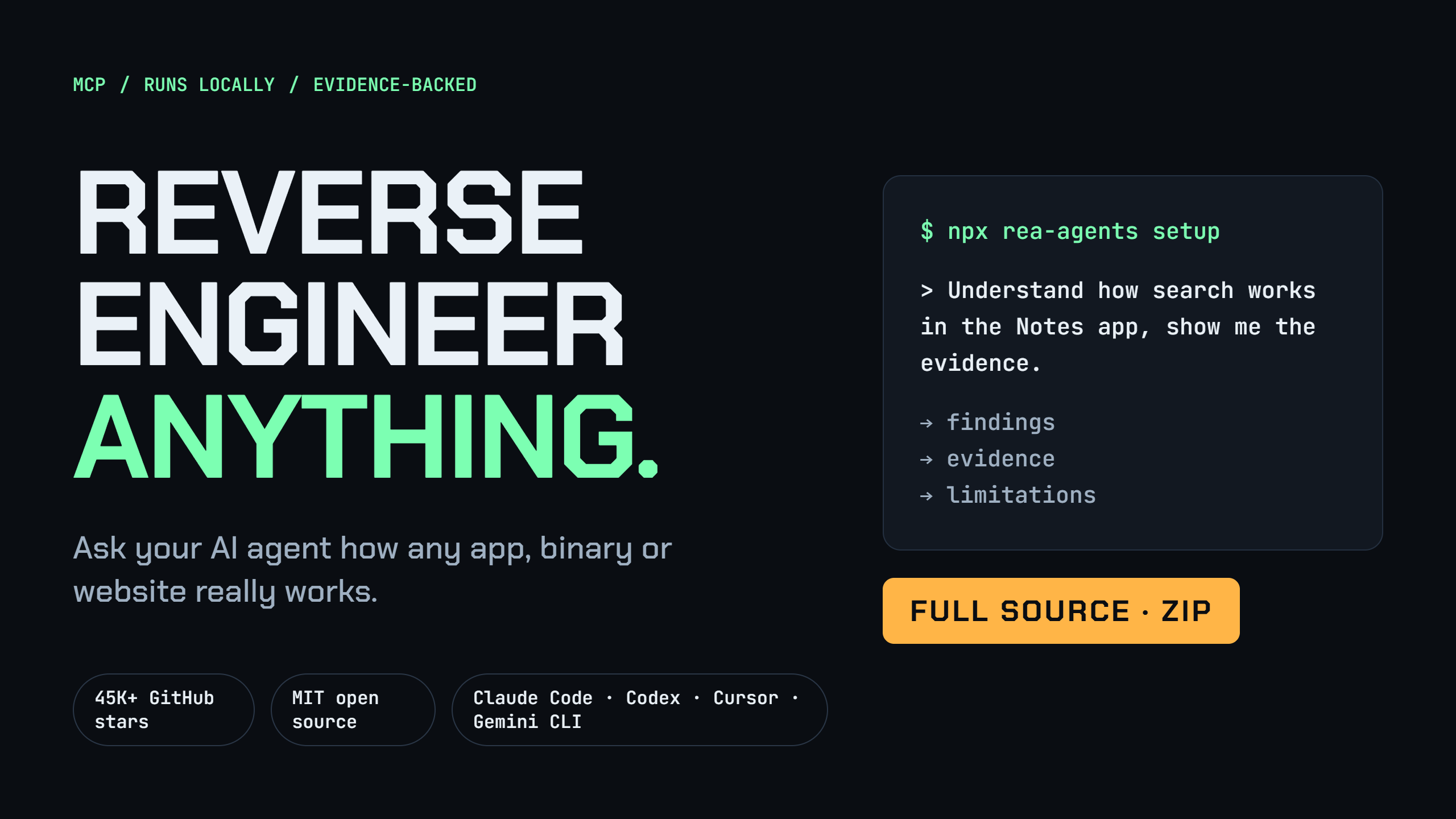 REA: Reverse Engineer Anything (Full Source)