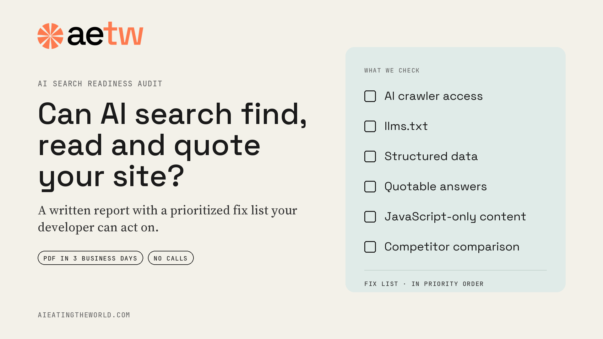 AI Search Readiness Audit