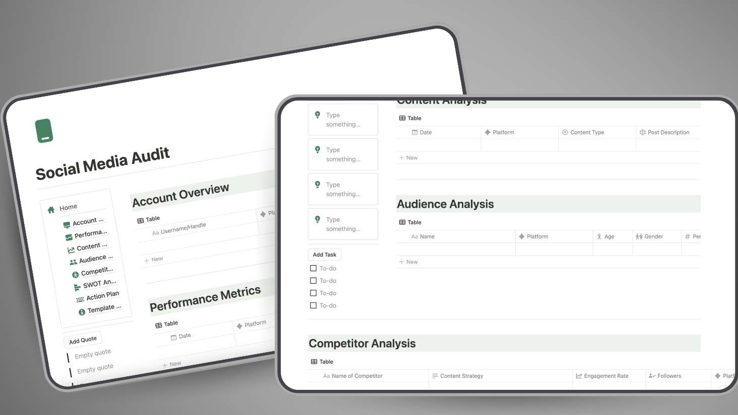 Social Media Audit Notion Template