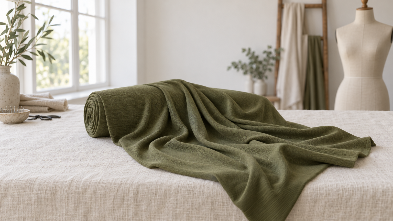 Jersey viscose olive
