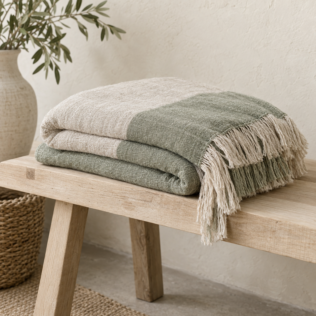 Oatmeal Linen Throw
