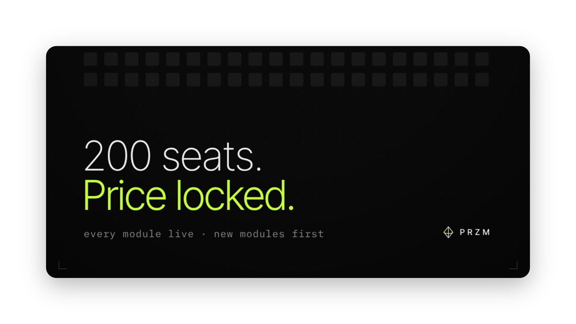 PRZM Founder Seat