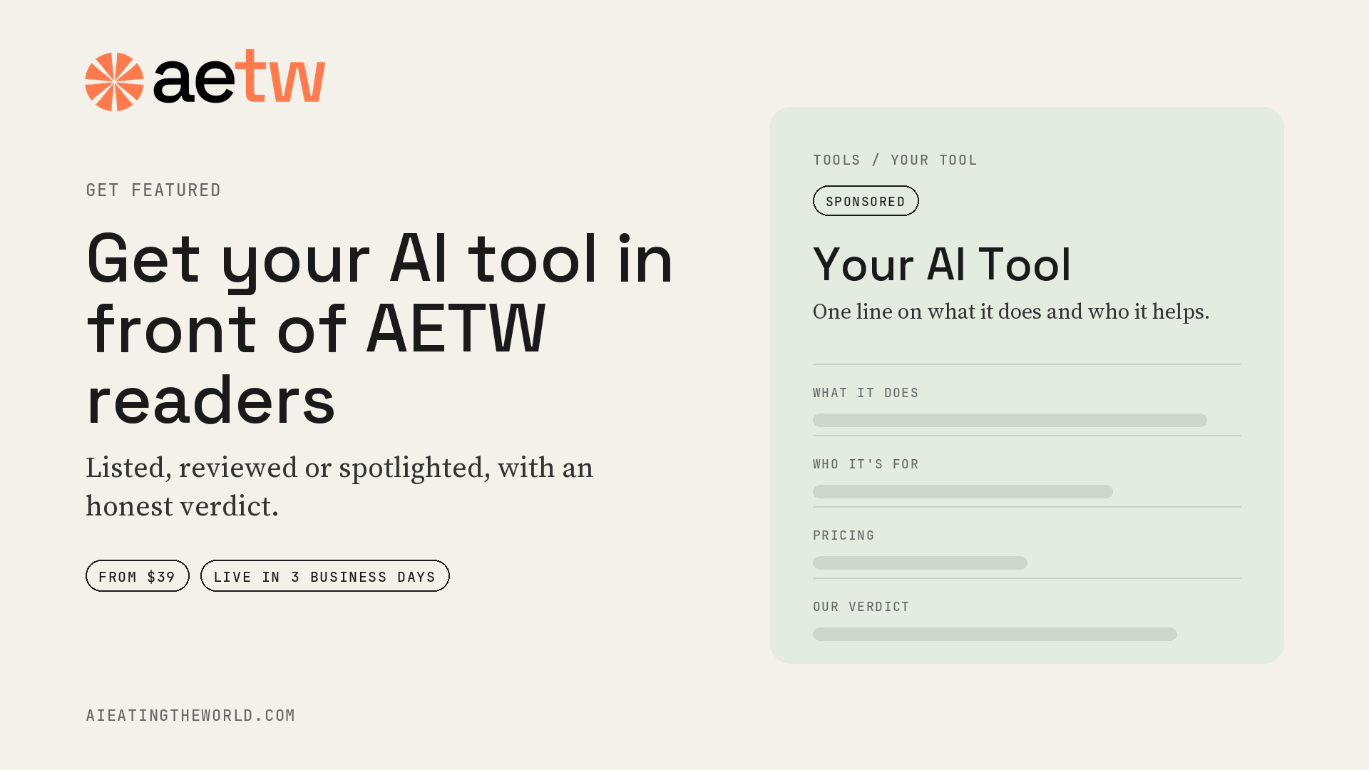 Get Featured on AI Eating The World
