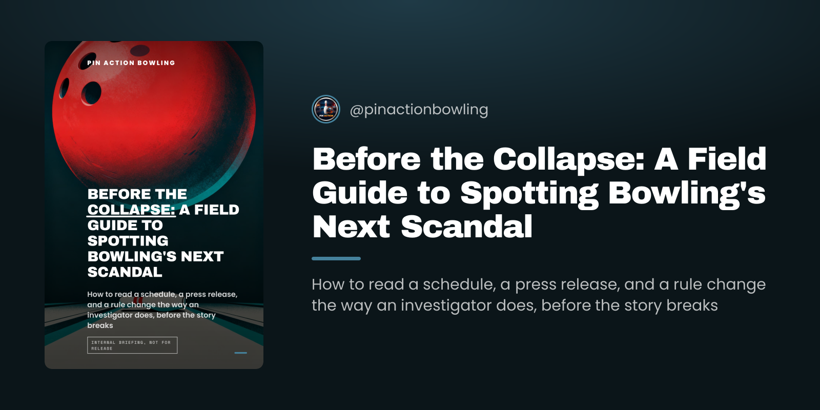 Before the Collapse: A Field Guide to Spotting Bowling's Next Scandal