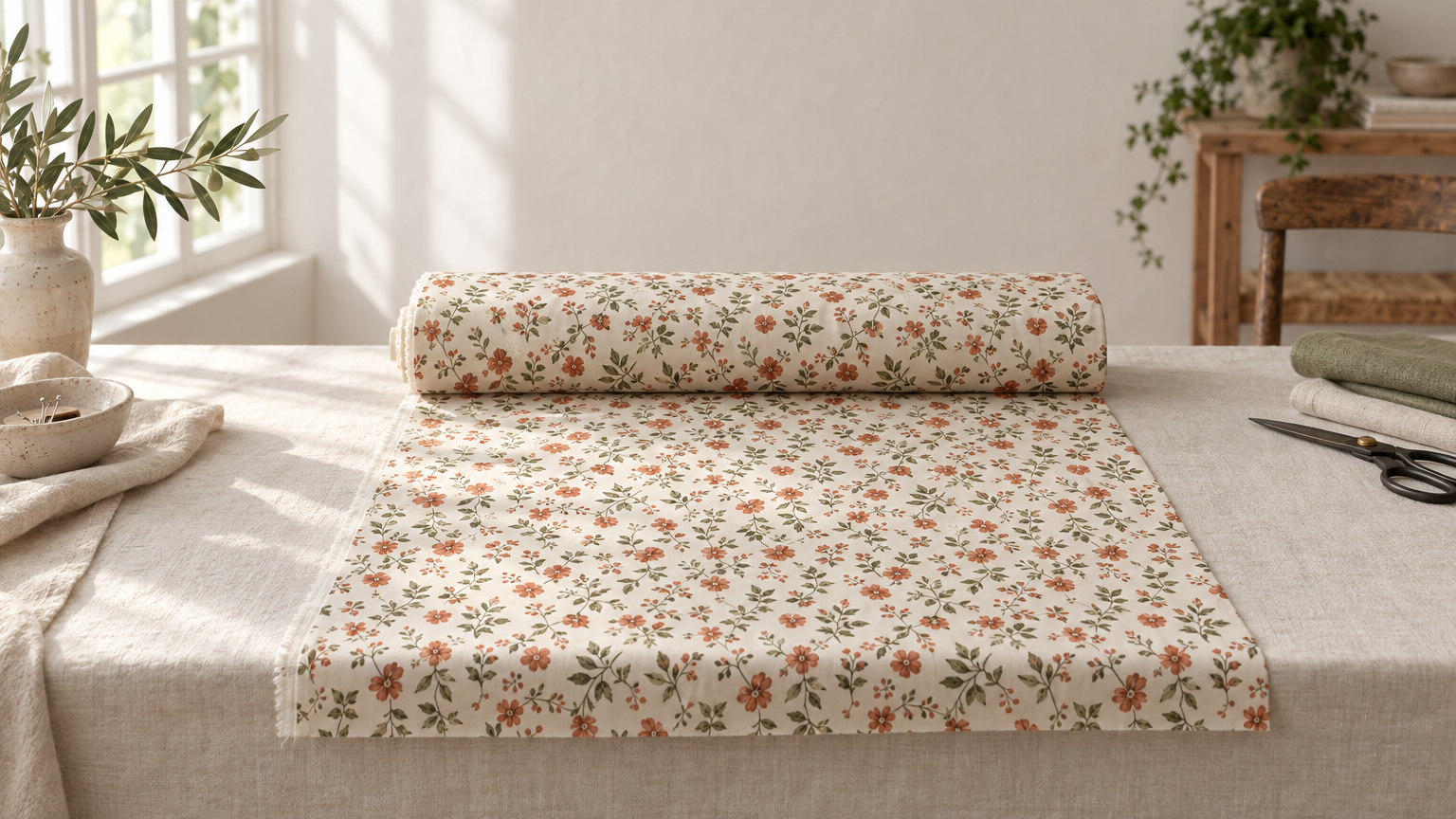 Coton imprimé floral