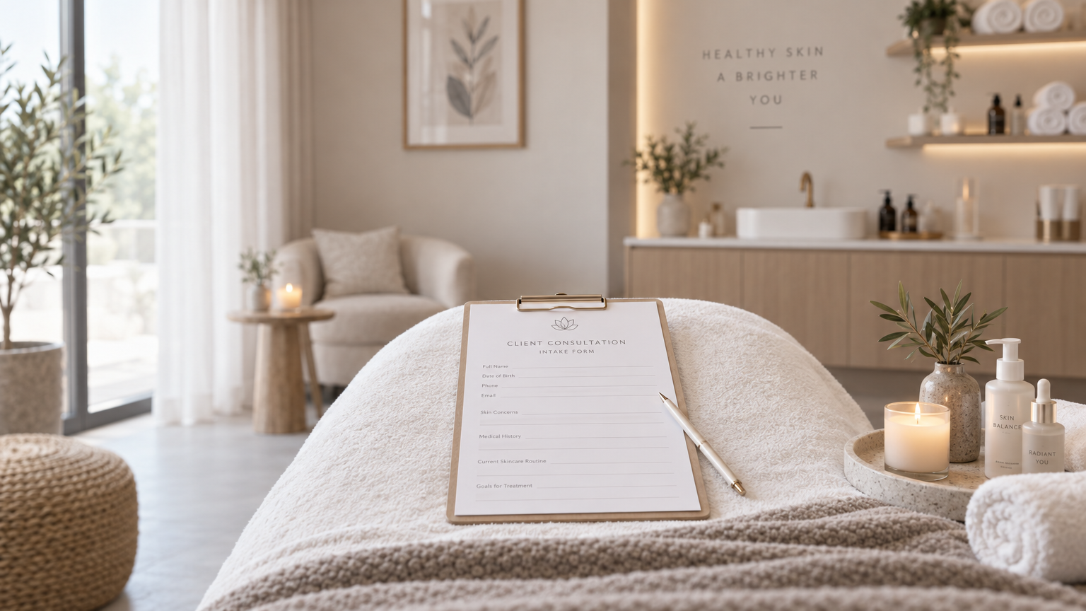 Esthetician Client Care & Intake Suite