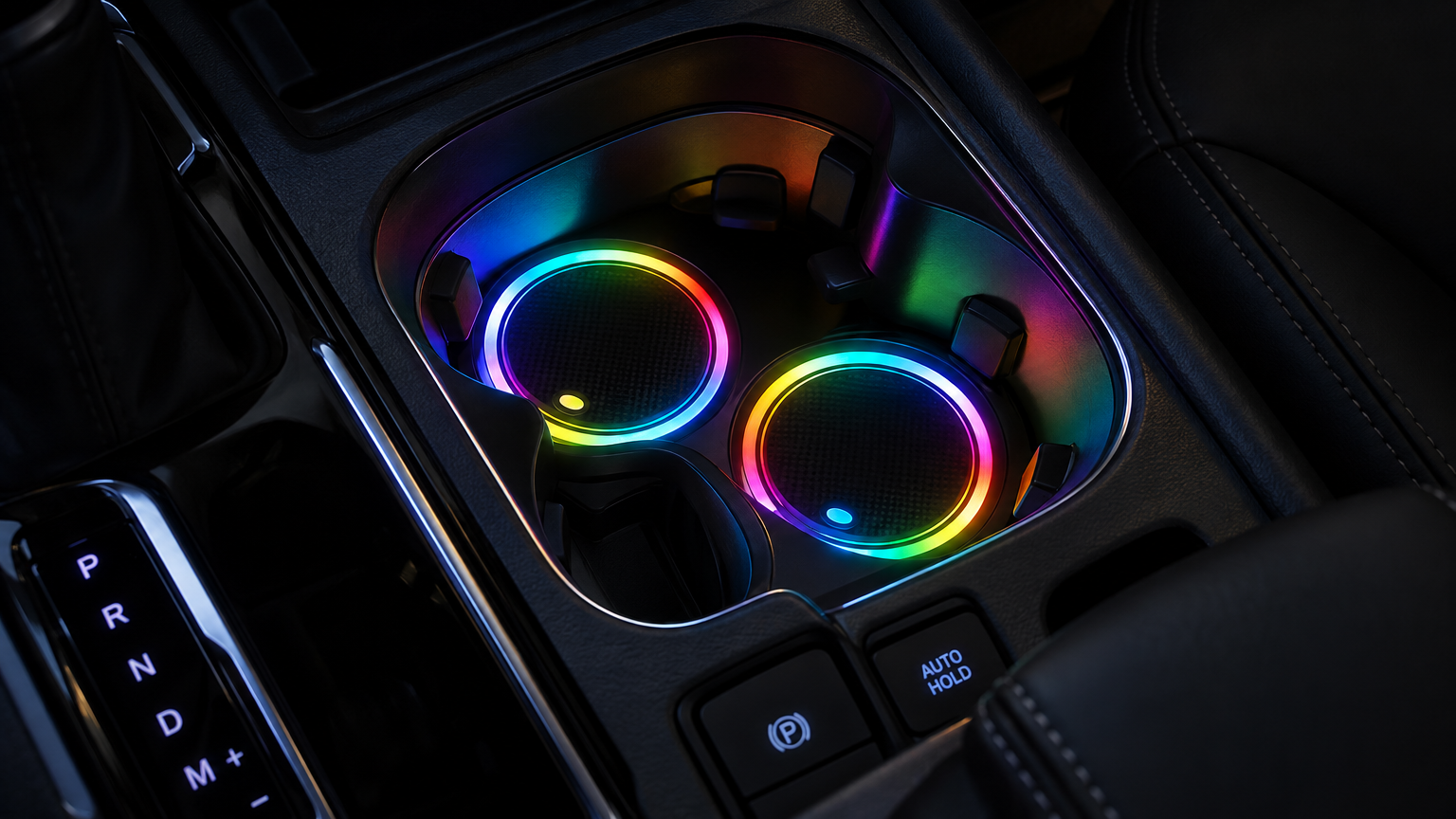 LED Car Cup Holder Lights