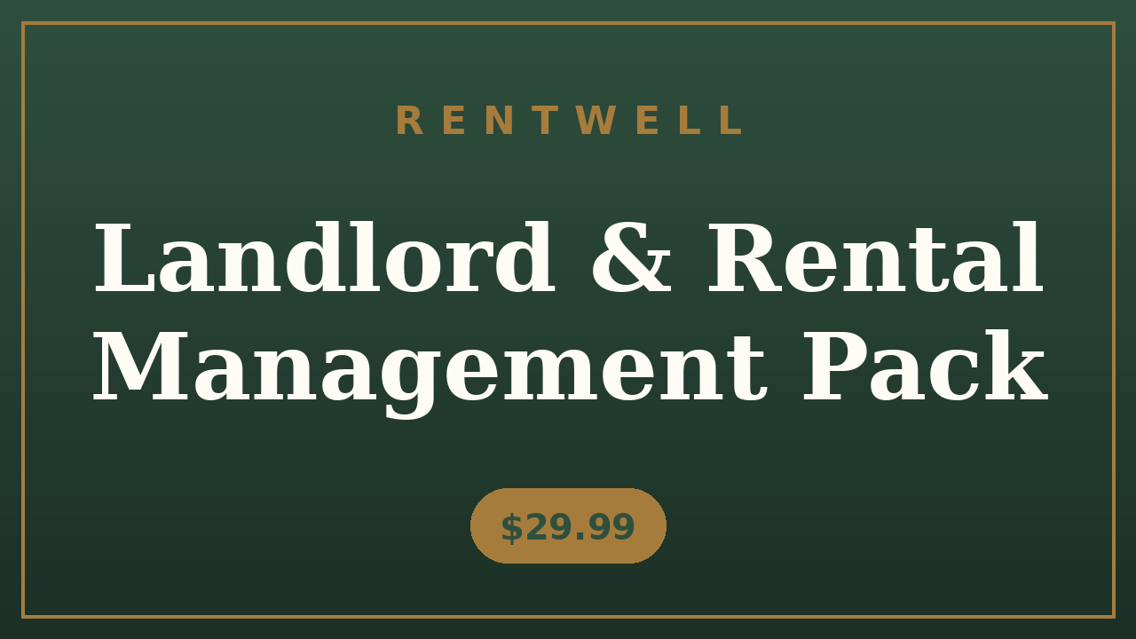 Landlord & Rental Management Pack — Checklists, Trackers & Templates