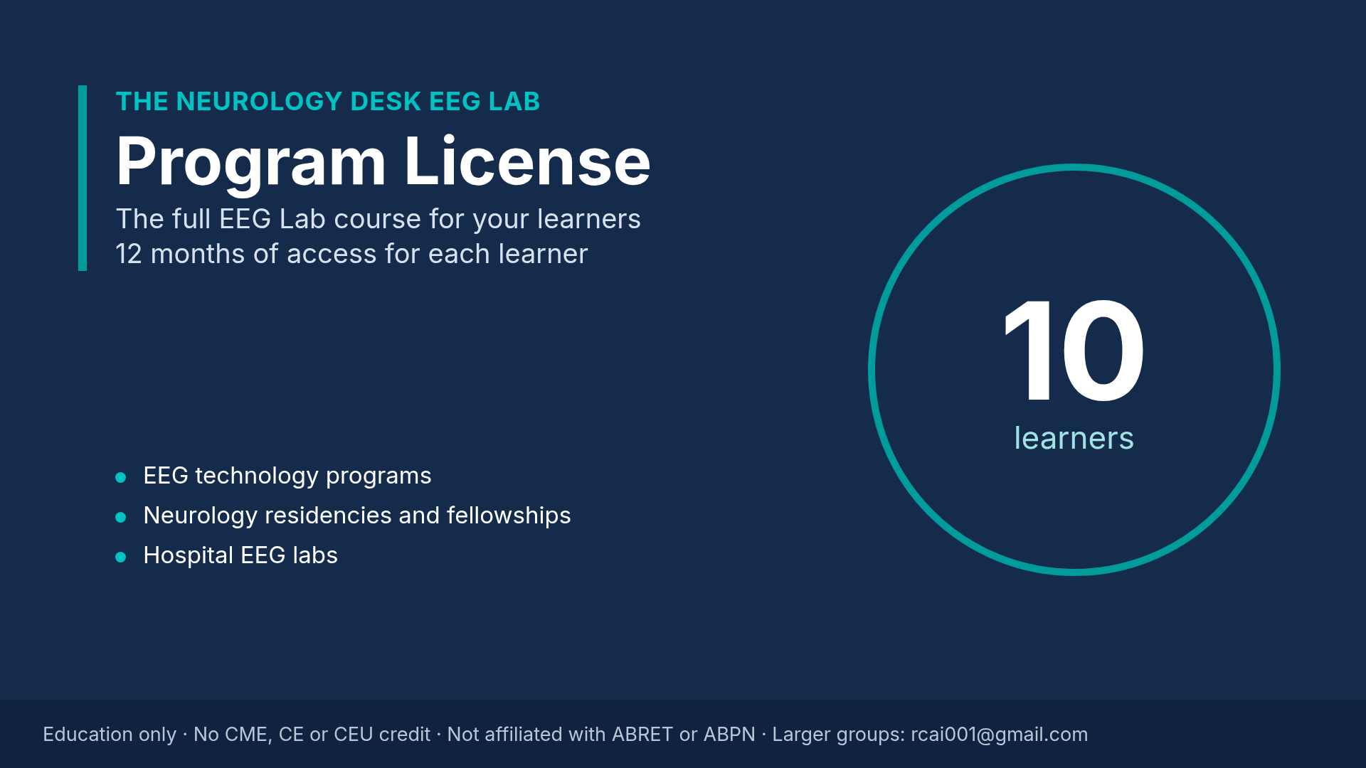 EEG Lab Program License (10 learners)