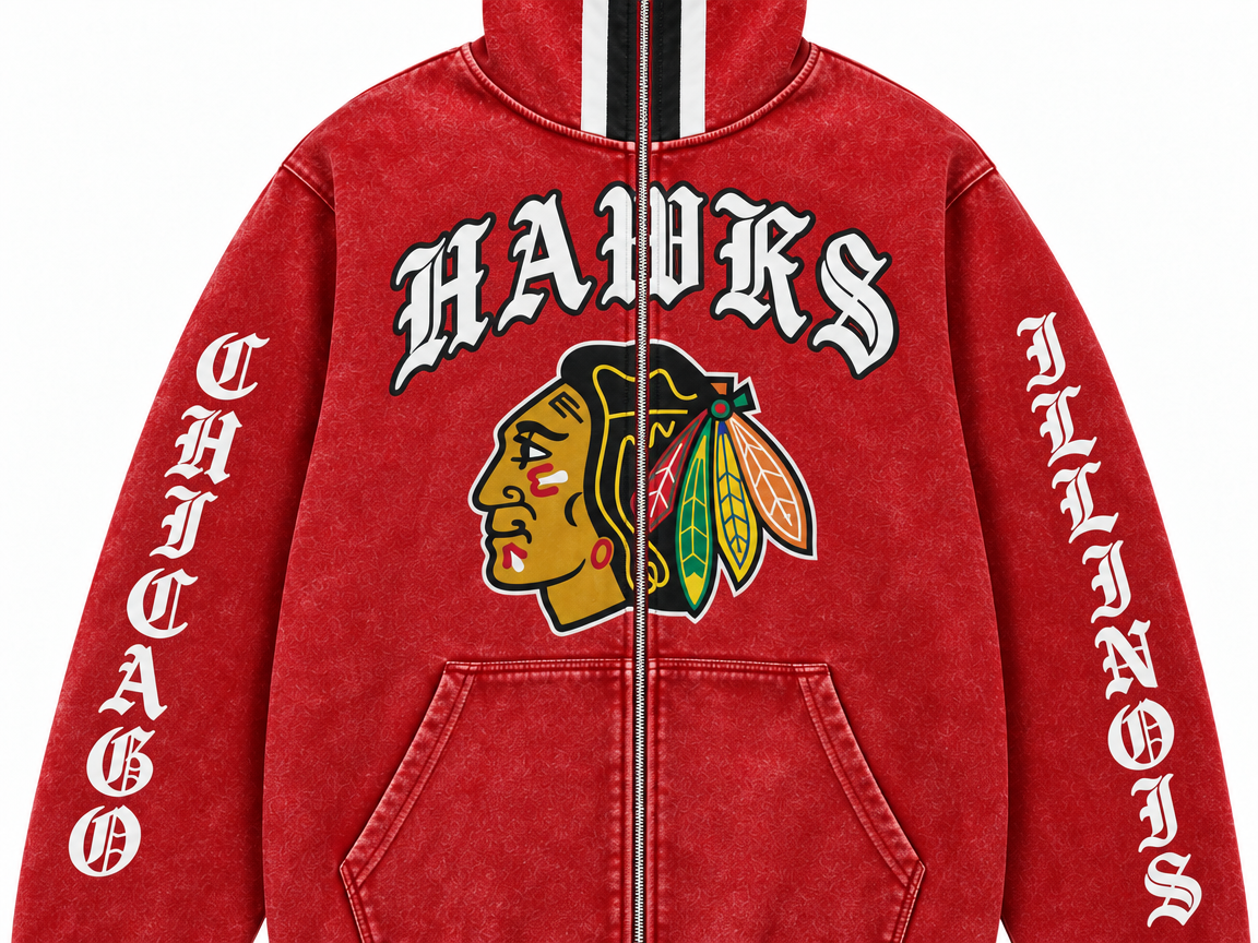 Blackhawks Vintage Helmet Hoodie