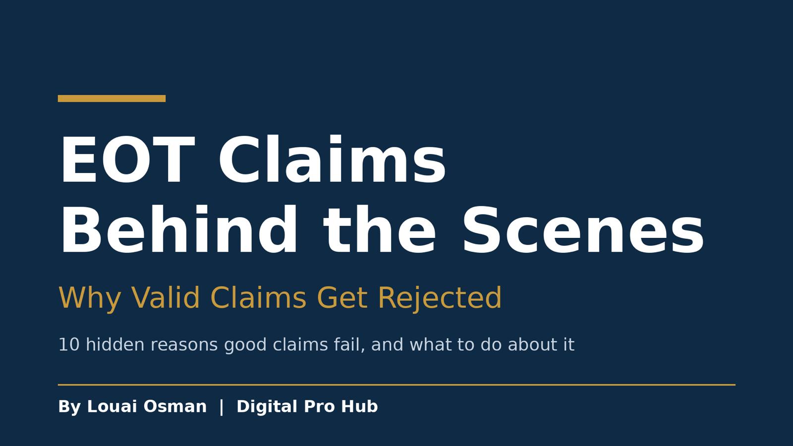EOT Claims Behind the Scenes