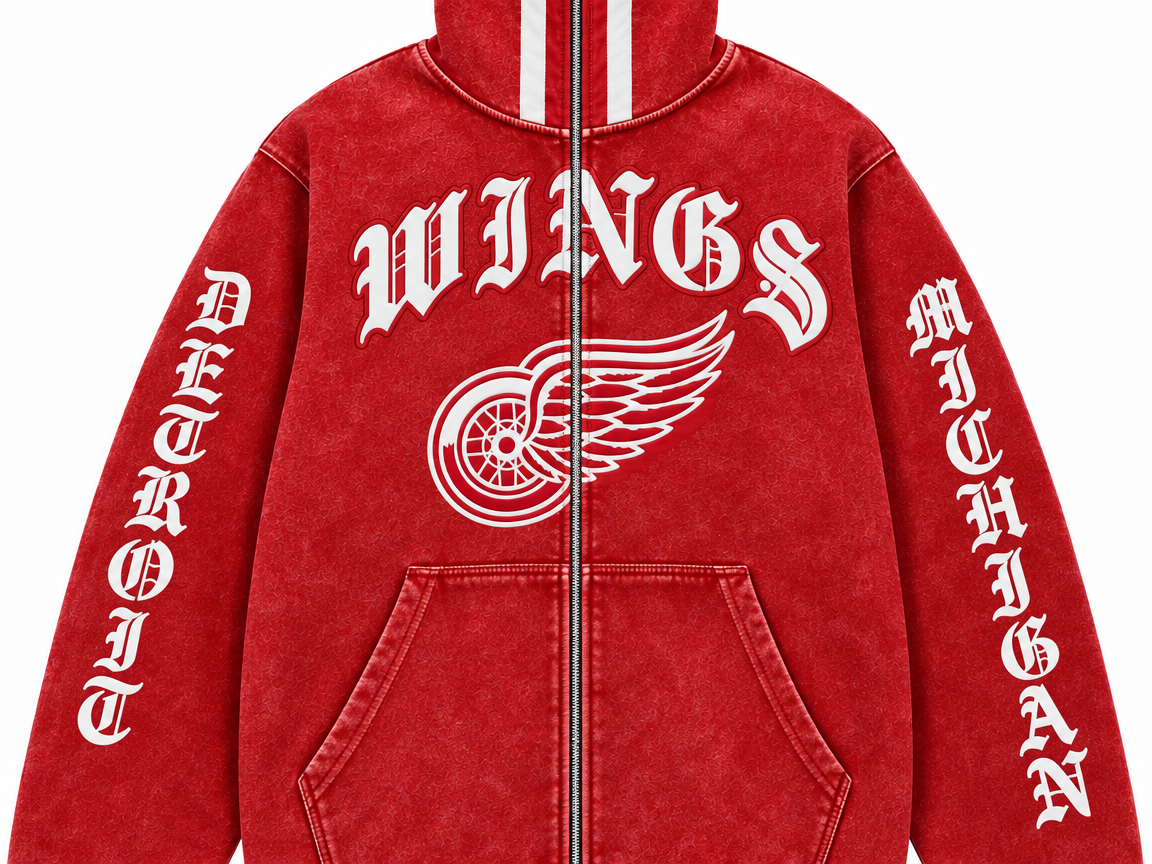 Red Wings Vintage Helmet Hoodie
