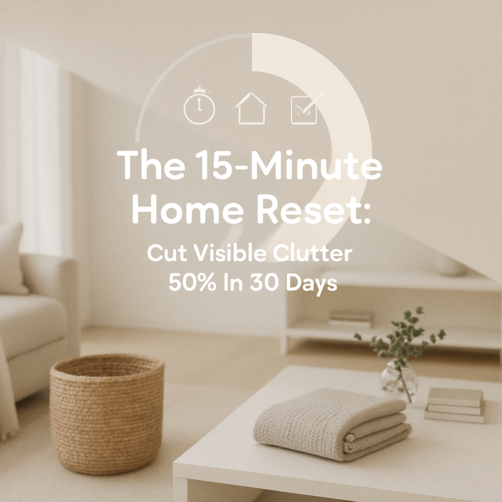 The 15-Minute Home Reset: Cut Visible Clutter 50% In 30 Days