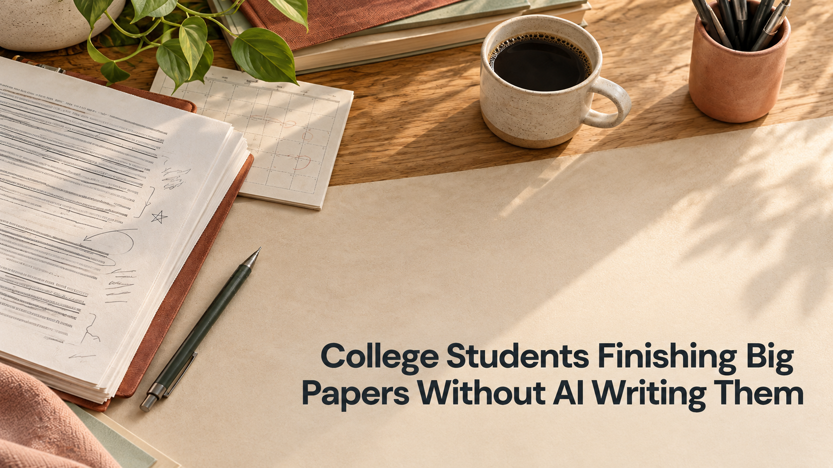 College Students Finishing Big Papers Without AI Writing Them