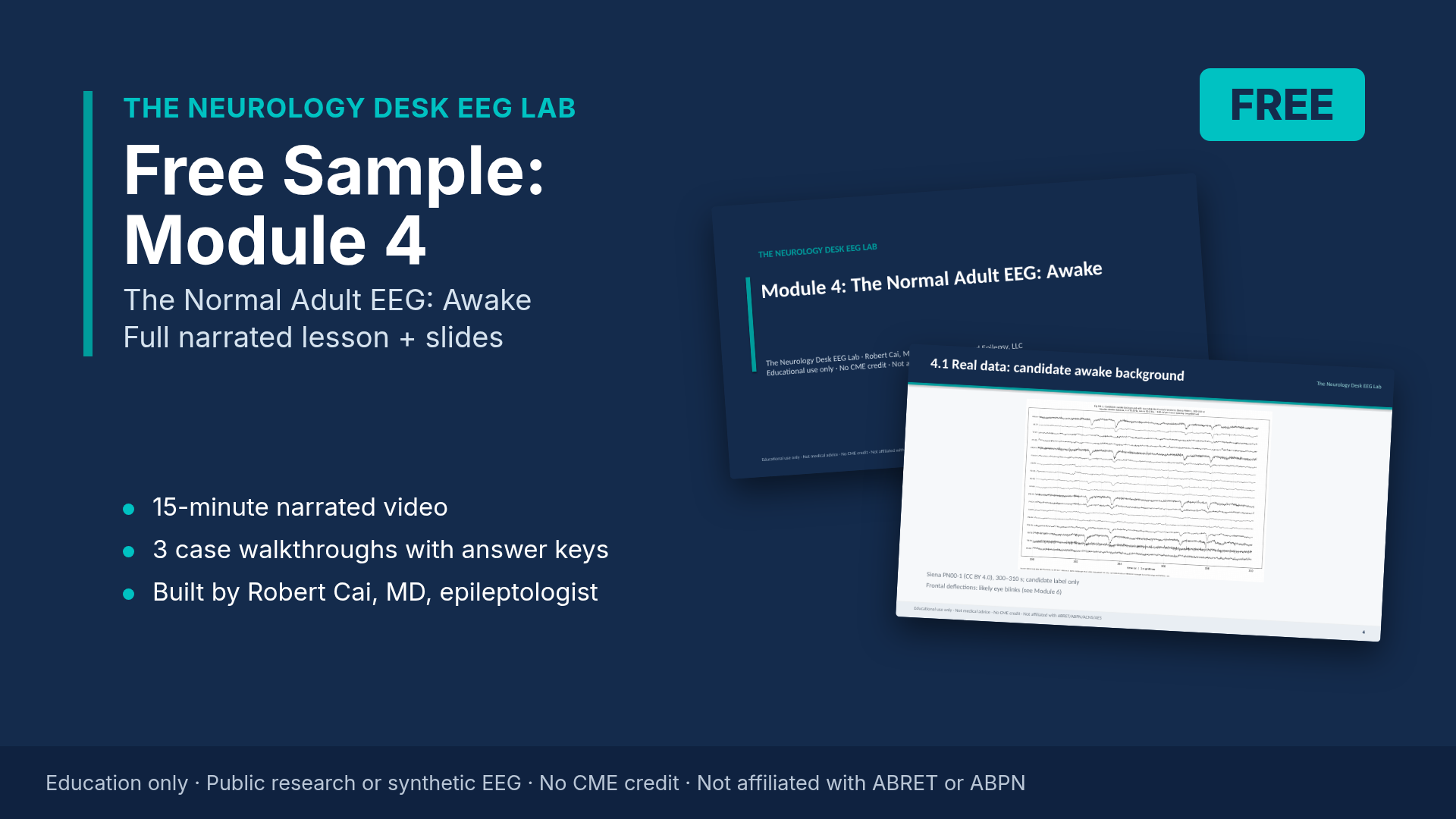 EEG Lab Free Sample: Module 4 (Normal Awake EEG)