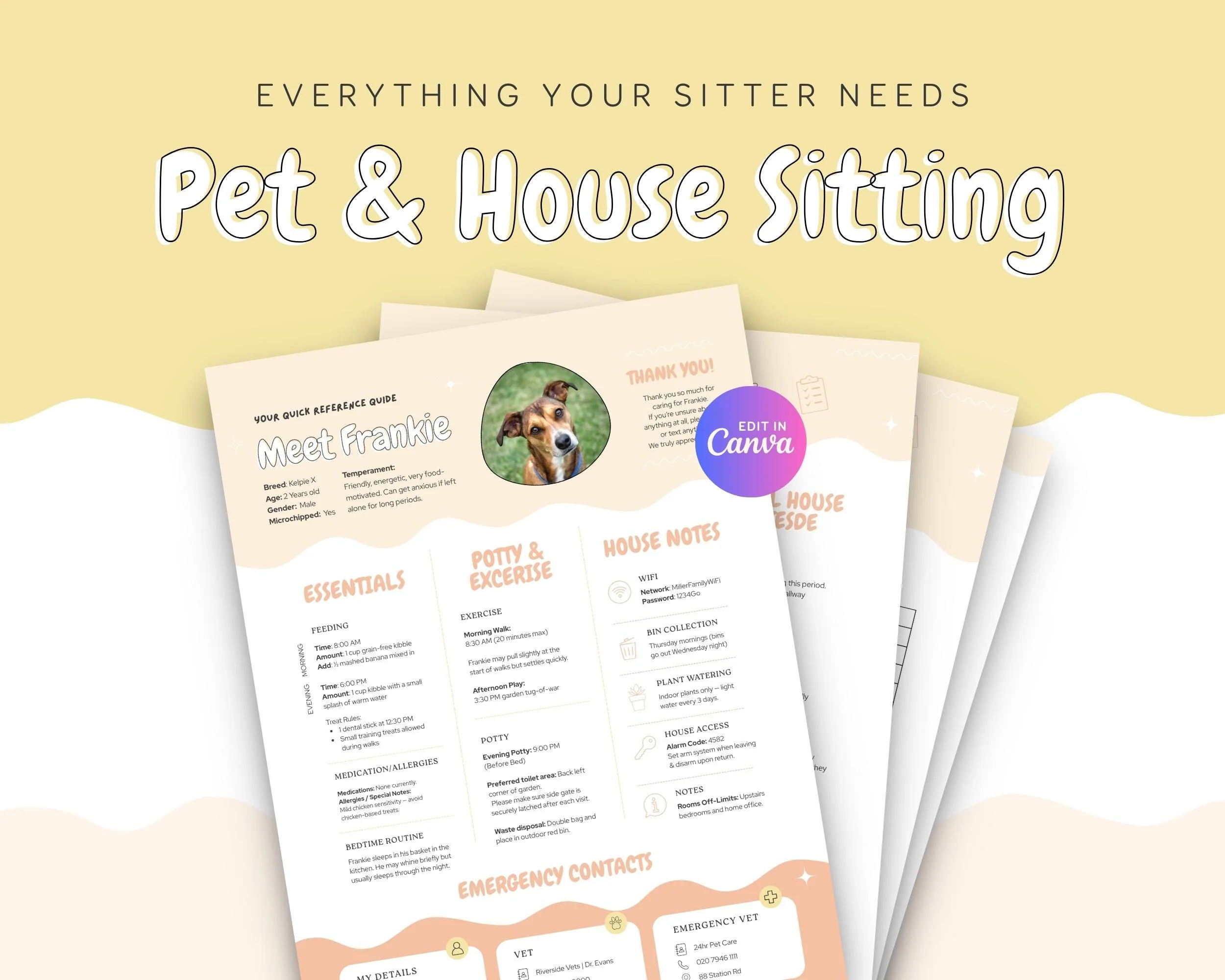 Pet & House Sitting Binder