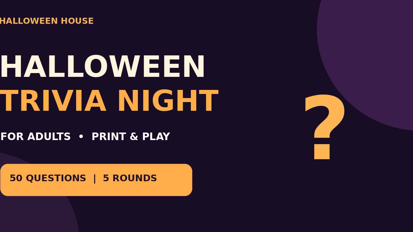 Halloween Trivia Night for Adults