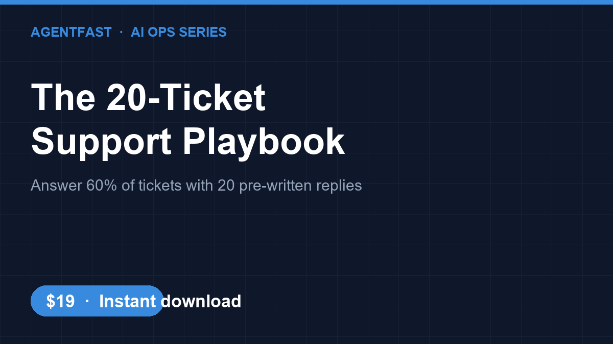 The 20-Ticket Support Playbook