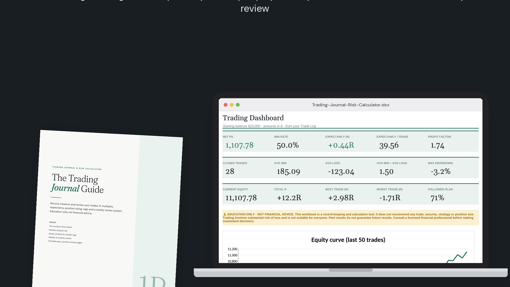 Trading Journal & Risk Calculator: Trade Log, Expectancy & Position Sizing