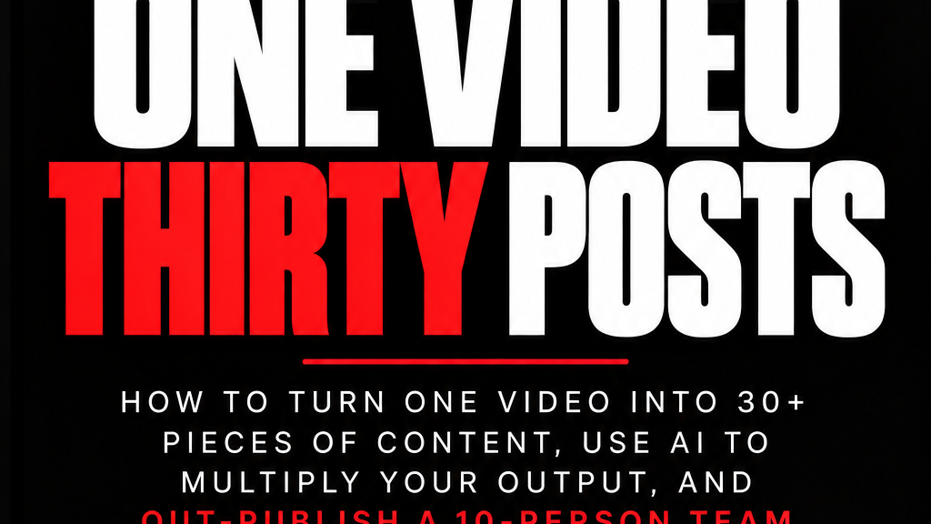 The One Video Thirty Post 