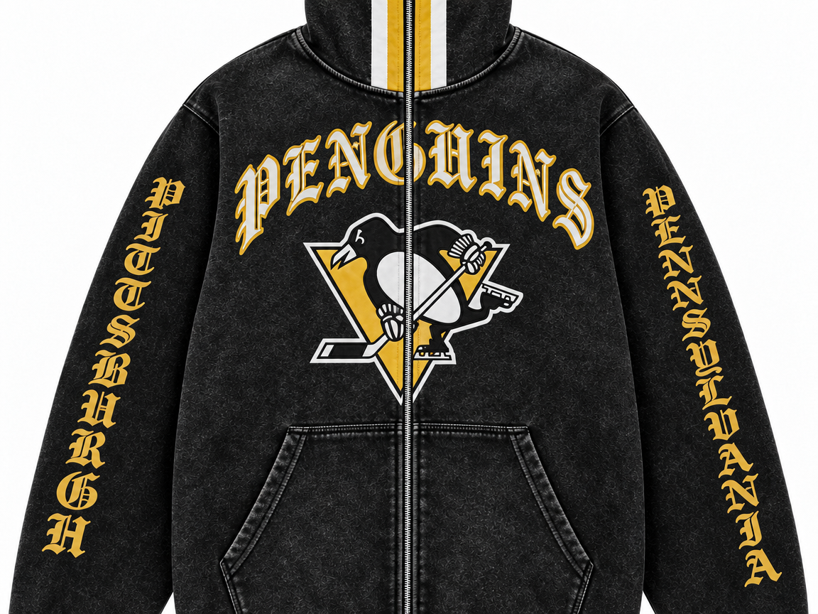 Penguins Vintage Helmet Hoodie