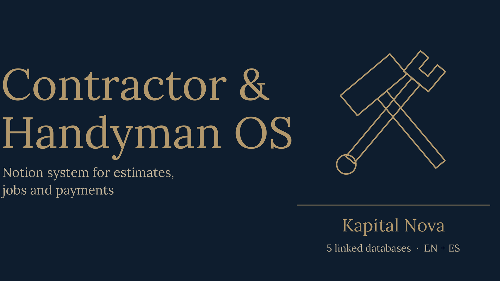 Contractor & Handyman OS: Notion System for Estimates, Jobs and Payments