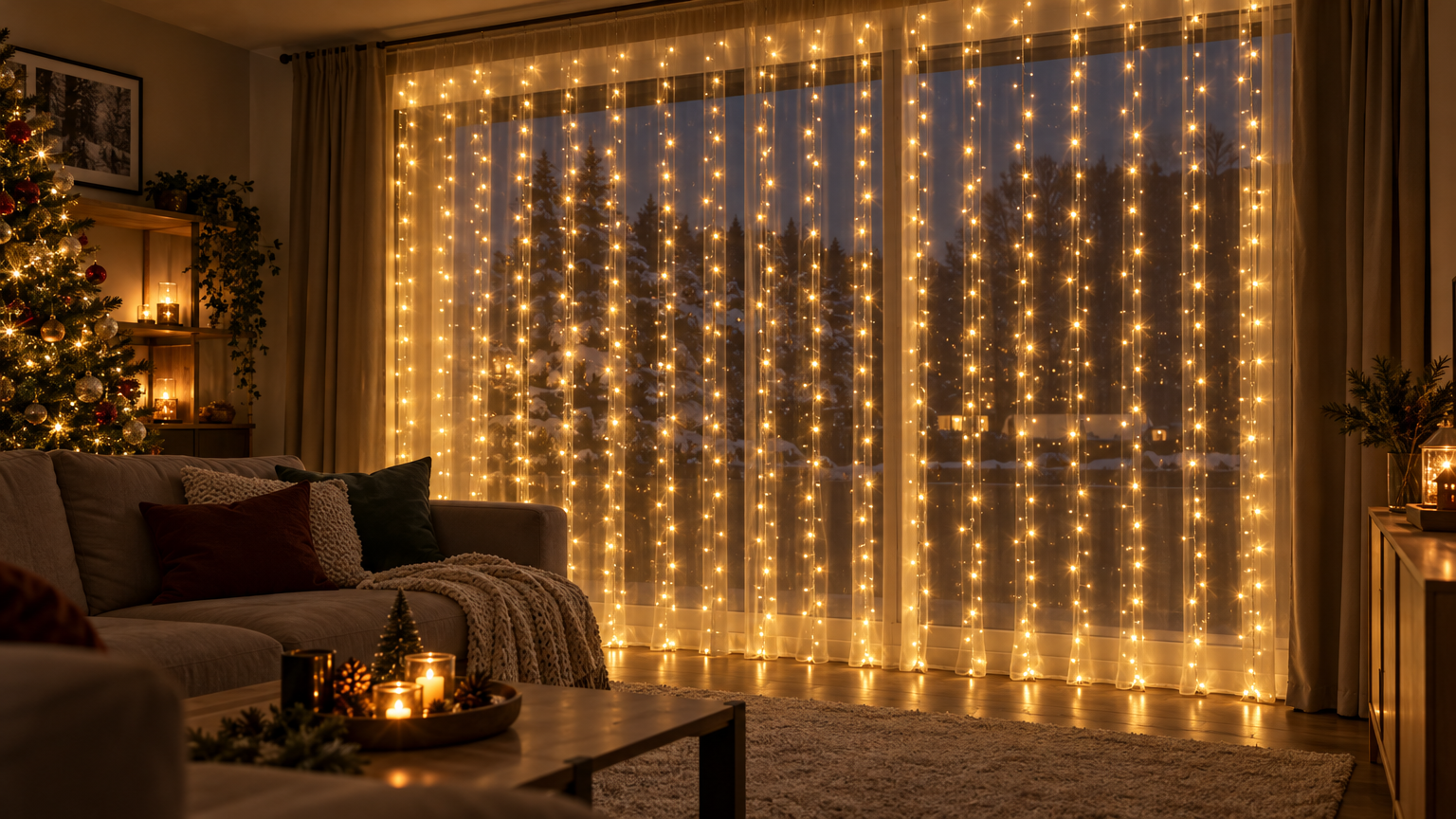 Warm White Curtain Lights