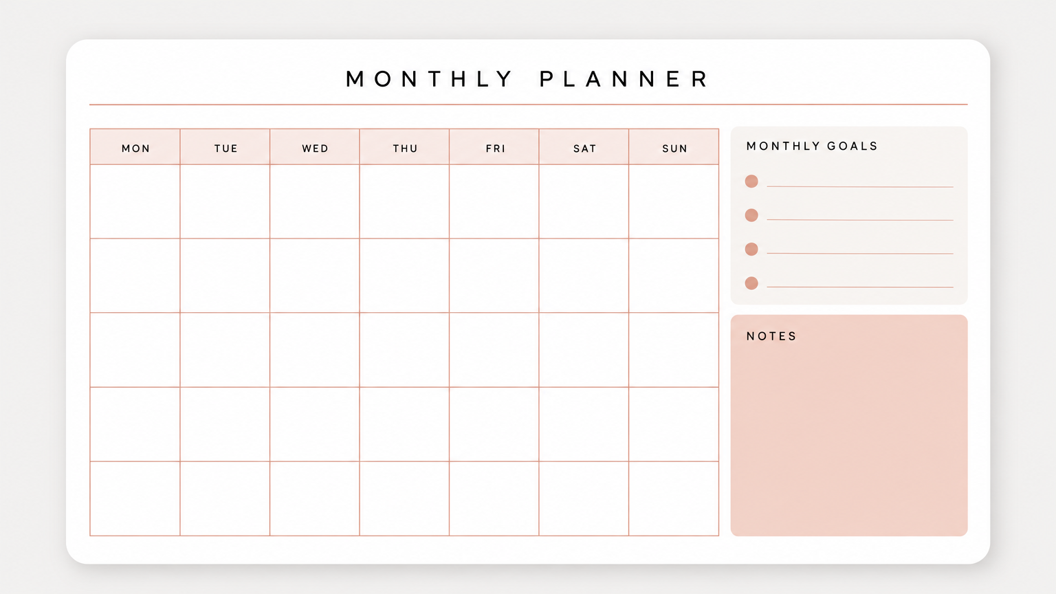 Monthly Planner Pro