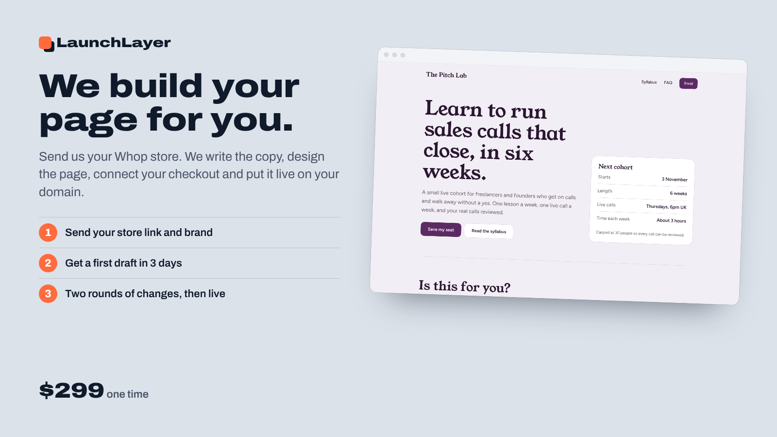 Done-For-You Whop Landing Page (Copy, Design & Setup)