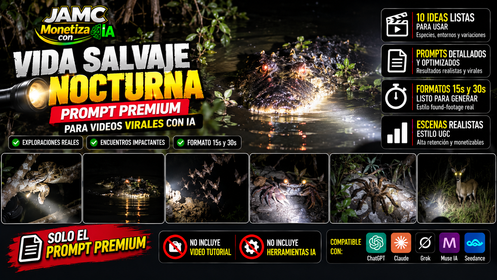 PROMPT Vida Salvaje Nocturna | Exploraciones Virales con IA