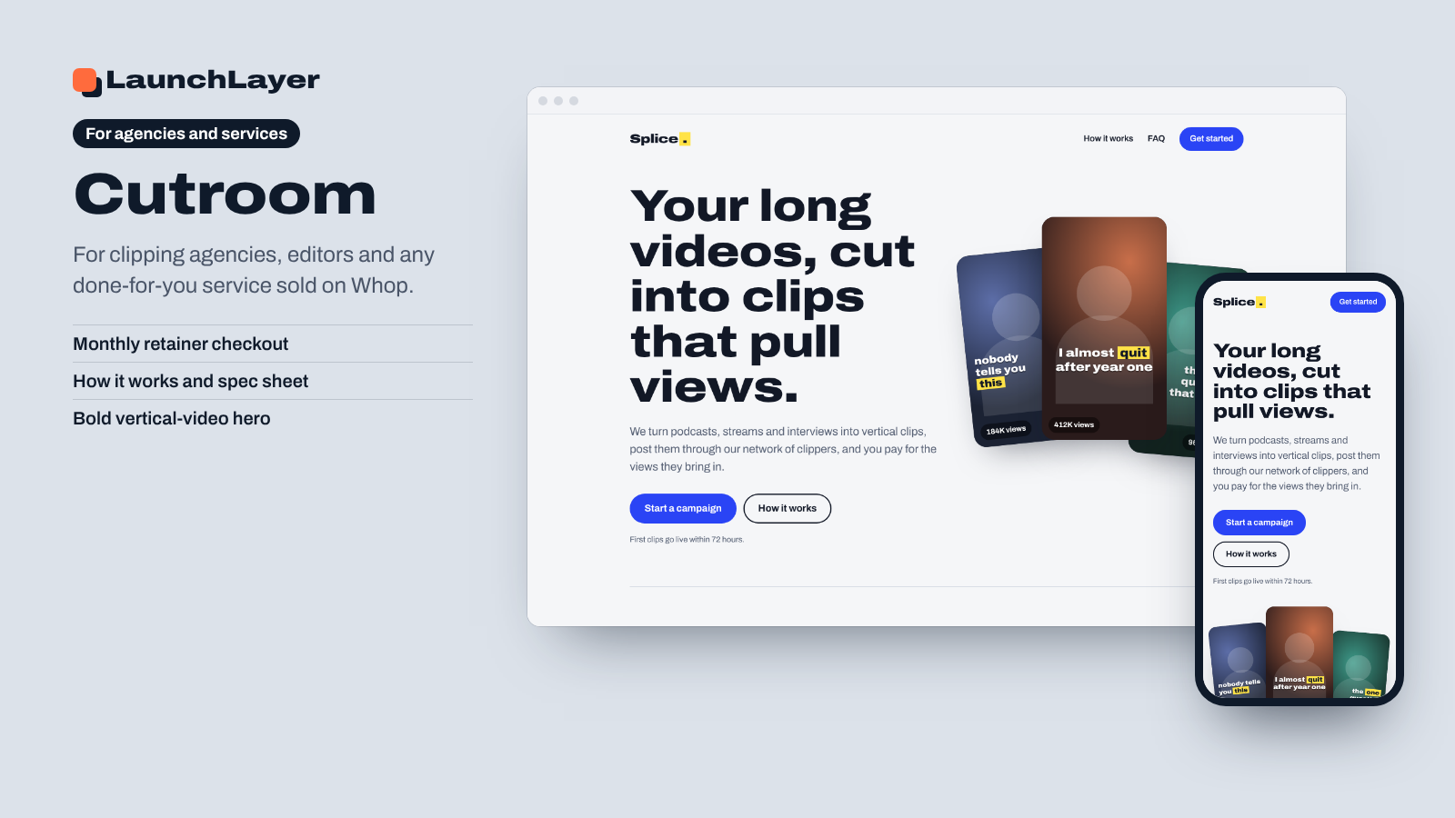 Cutroom: Agency & Service Landing Page Template