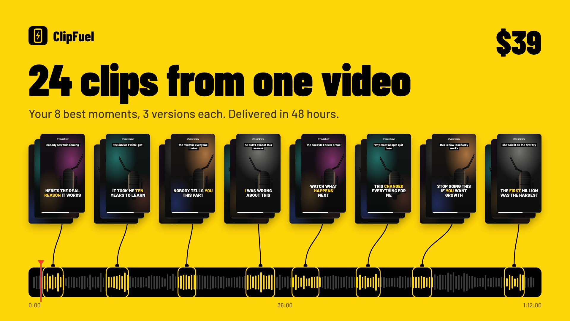 Single clip pack: 24 clips from one video