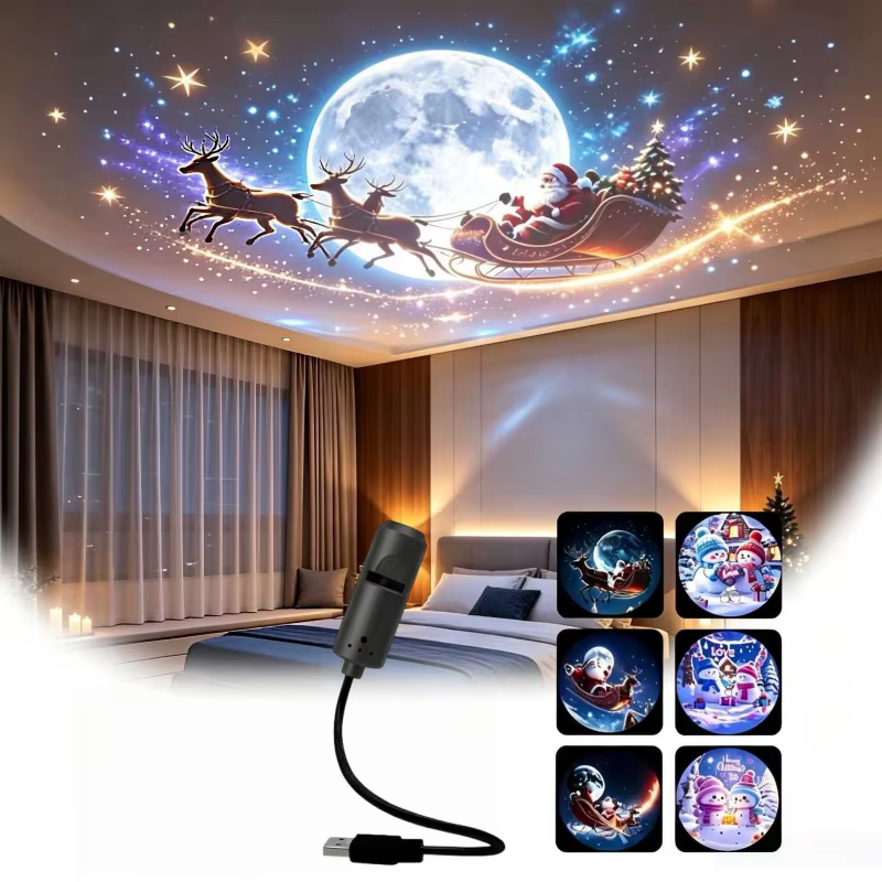 USB Christmas Scene Projector