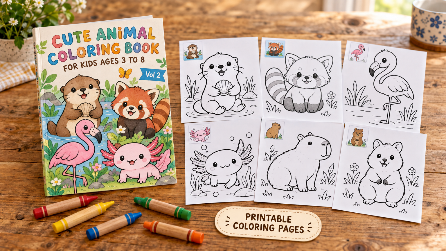 Otter Red Panda Coloring Pages Vol 2