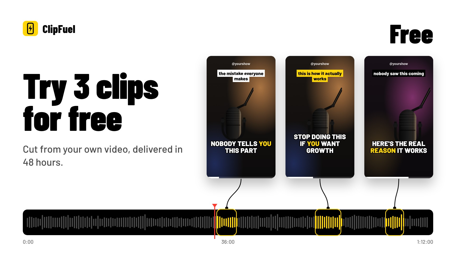 Free sample pack: 3 clips from your video