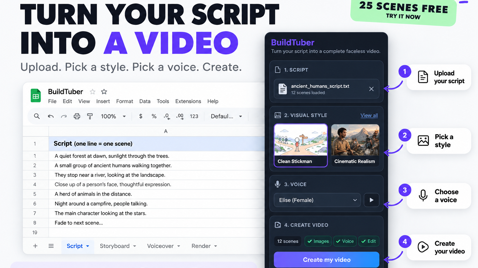 Faceless YouTube Script to Video Generator
