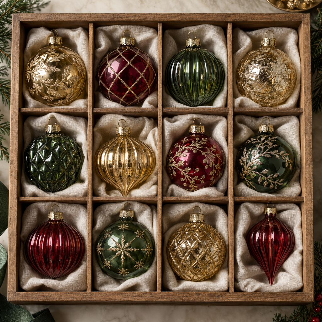 Blown Glass Ornament Set